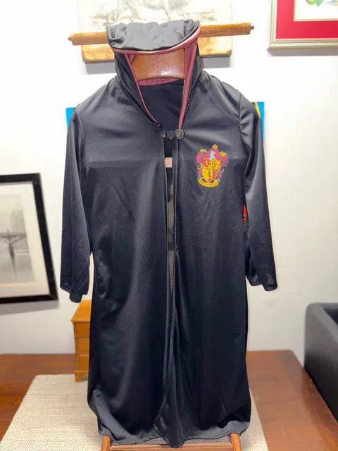 Harry Potter Gryffindor Hooded Robe Black Red Crest Costume