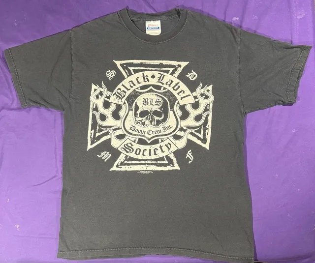 Hanes Black Label Society T-Shirt Size M Black Doom Crew Inc Band Tee