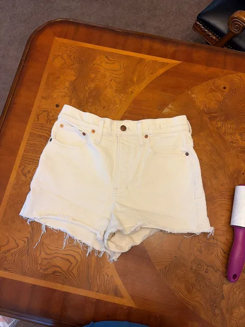 Madewell Denim Shorts White Raw Hem size 27
