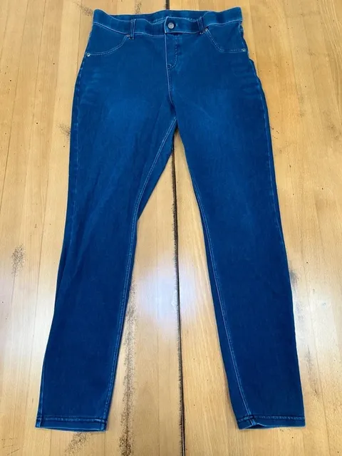HUE Dark Blue Denim Skinny Jeggings Size L