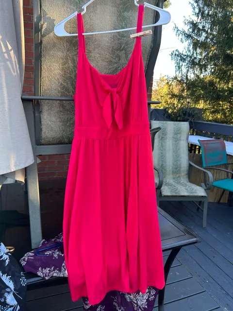 Torrid Super Soft Tie Front Skater Dress 00 Red Sleeveless Midi