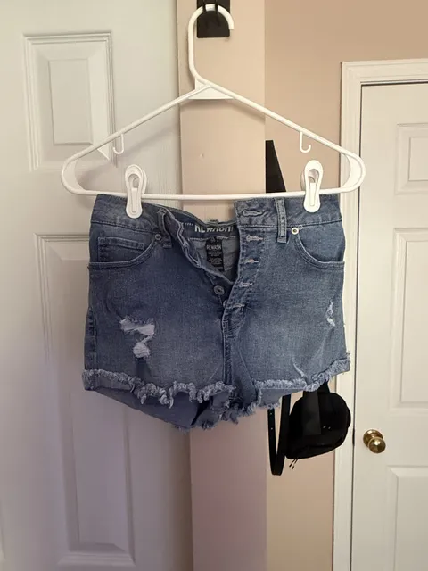 Rewash Denim Cutoff Shorts Size 3 Blue Distressed Raw Hem High Rise