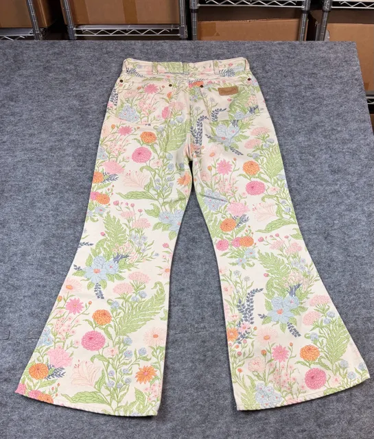Wrangler Floral Flare Jeans W31xL30 Off-White Botanical Print