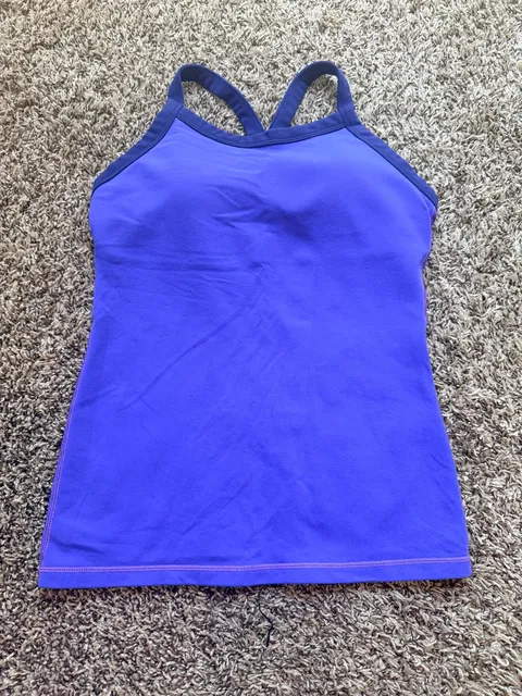 Lululemon Power Y Tank Top Size 6 Purple Athletic Workout