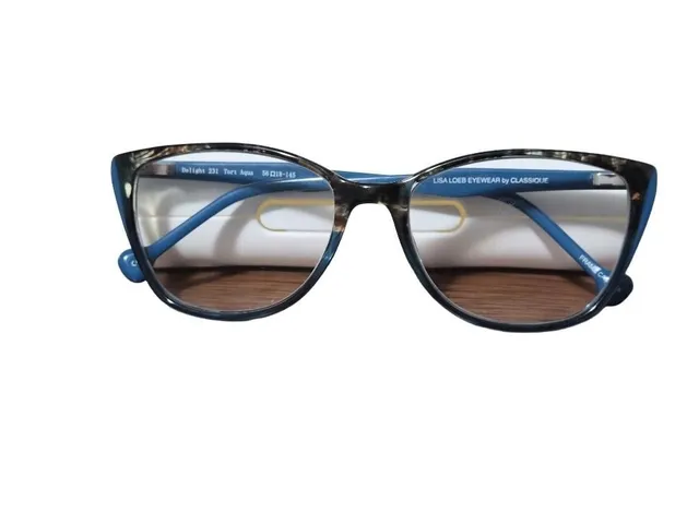 Lisa Loeb Eyewear Delight 231 Size 56-18-145 Tort Aqua Glasses