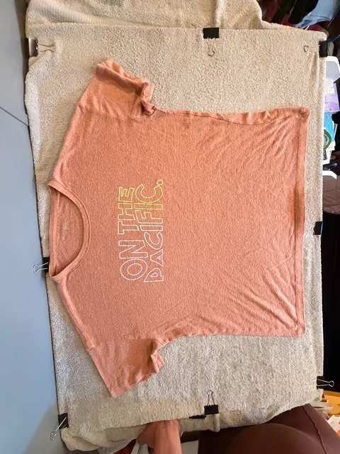 Aerie On The Pacific Graphic T-Shirt Brown Linen Blend