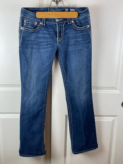 Miss Me Bootcut Jeans 32x34 Blue Embellished Pockets