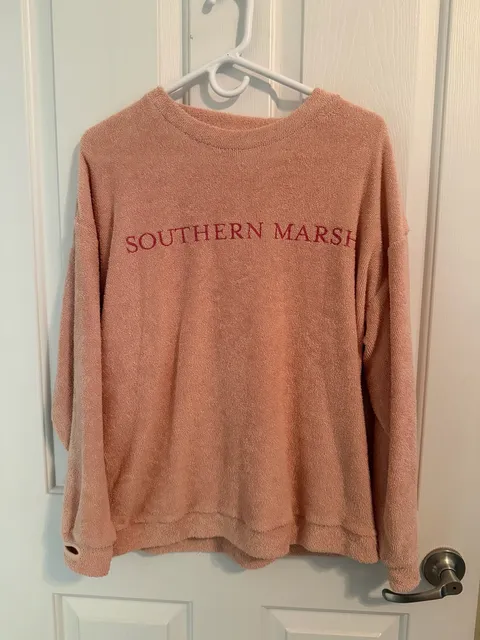 Southern Marsh Sunday Morning Sweater Size XS Pink French Terry Pullover
