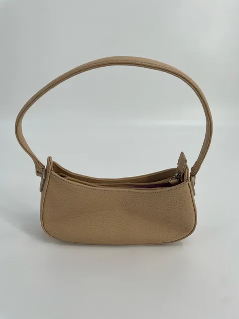 Liz Claiborne Accessories Beige Pebbled Leather Shoulder Bag