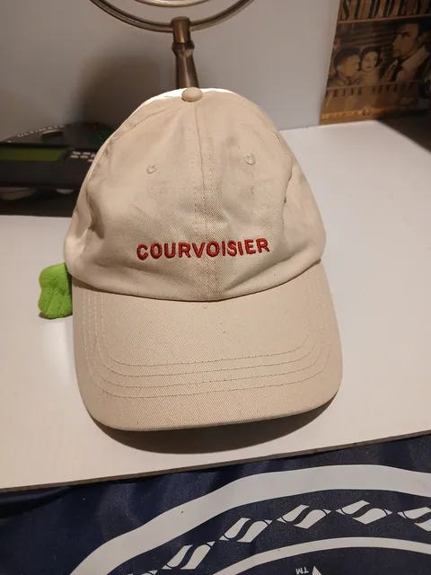 Courvoisier Embroidered Logo Beige Baseball Cap Hat