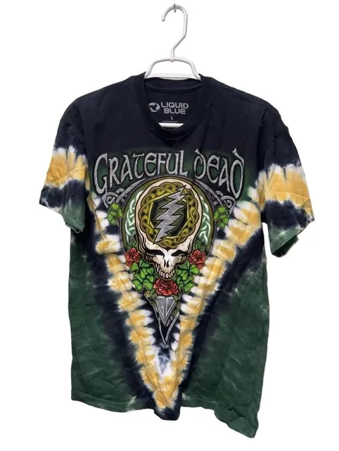 Liquid Blue Grateful Dead Shamrock V Tie-Dye T-Shirt Size L