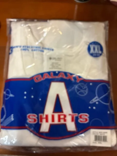 Men’s white tank top 3 pack athletic shirt new Galaxy by Harvic xxl