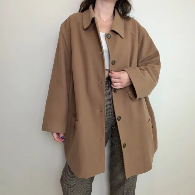 Vintage Plus Size Camel Wool Coat