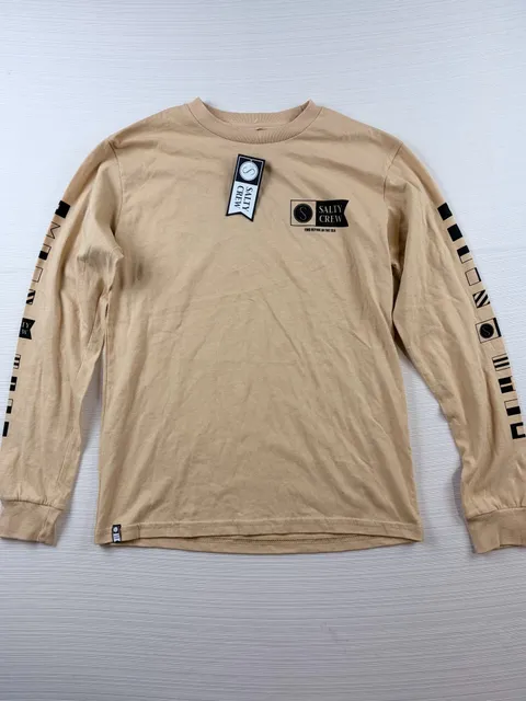 Kids Salty Crew Long Sleeve T-Shirt Size Small Tan Premium Find