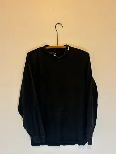 Nike Mock Neck Long Sleeve Size L Black Embroidered Swoosh