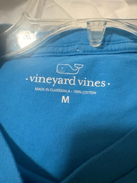 Vineyard Vines Tuna Pocket T-Shirt Size M Blue Cotton