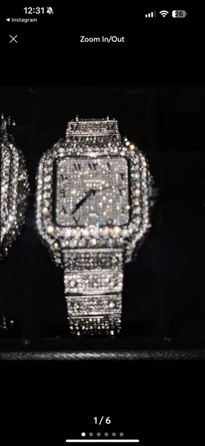 Custom Iced Out Arabic Dial Diamond Watch Silver
