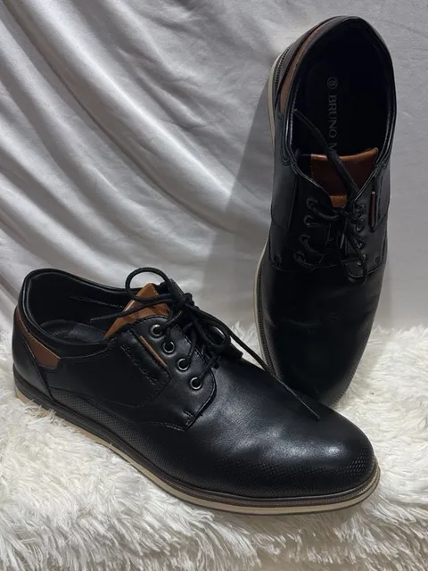 Bruno Marc LG19008M Dress Sneakers Size 8 Black Leather Casual Shoes