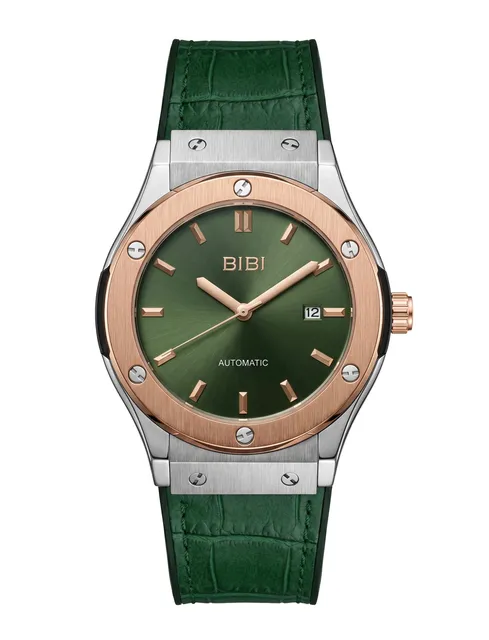 Bibi Automatic Limited Edition Green Dial Leather Strap Watch