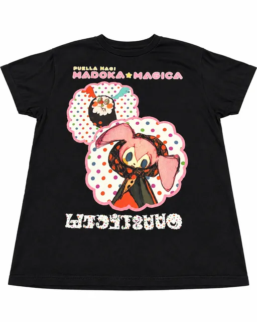 Puella Magi Madoka Magica Charlotte Graphic T-Shirt Large Black Cotton