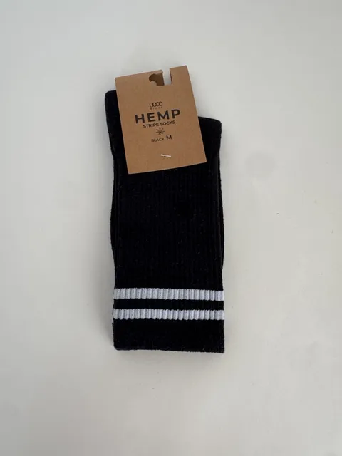 8000 Kicks Hemp Stripe Socks Size M Black