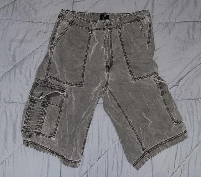 Calvin Klein Cargo Shorts Size 36 Gray Cotton