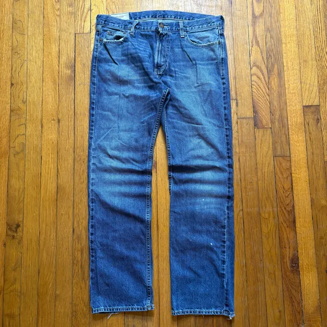 Hollister Bootcut Jeans 34x32 Blue Denim Boot Cut Distressed