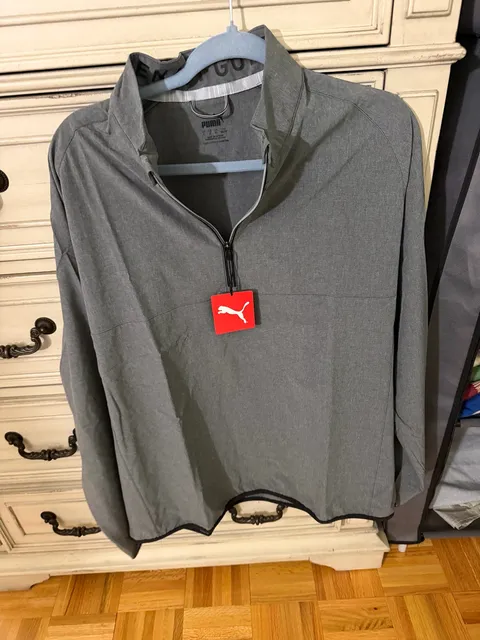 Puma 1/4 Zip Pullover Size L Gray