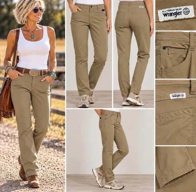 Wrangler All Terrain Gear Pants Size 8 Short Khaki Tan Outdoor Hiking