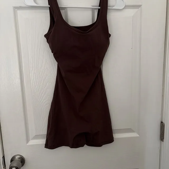 OFFLINE by Aerie Real Me Square Neck Mini Dress Brown