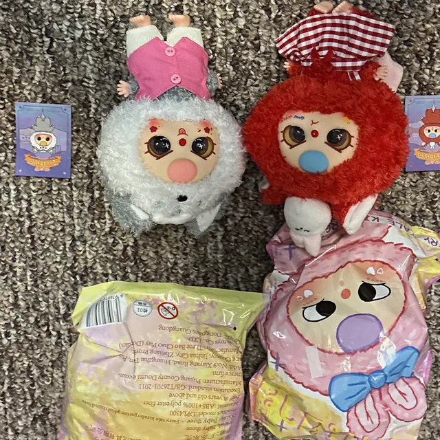 Baby Three Fairy Tale Kindergarten Doll Lot of 2 wolf red riding bunny blind new