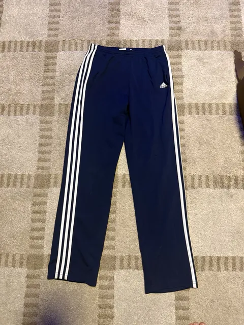 Adidas Track Pants Navy Blue White Stripe