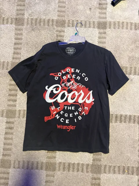 Wrangler x Coors Banquet Graphic T-Shirt Size M Black