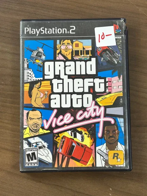 Grand Theft Auto Vice City PS2 2002 Black Label Disc Case Manual NTSC-U/C