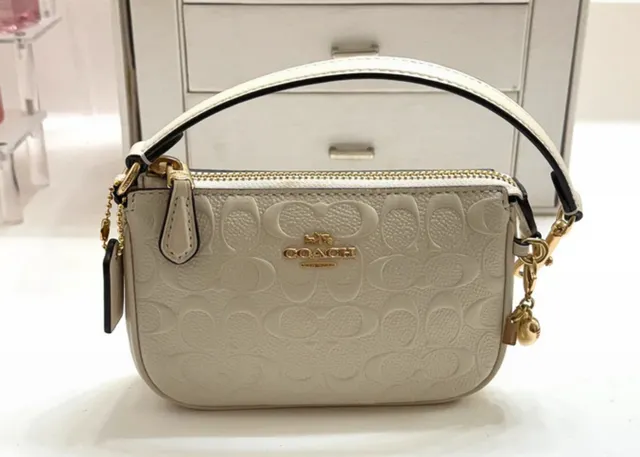 Coach Mini Nolita 15 In Signature Leather Chalk White Handbag