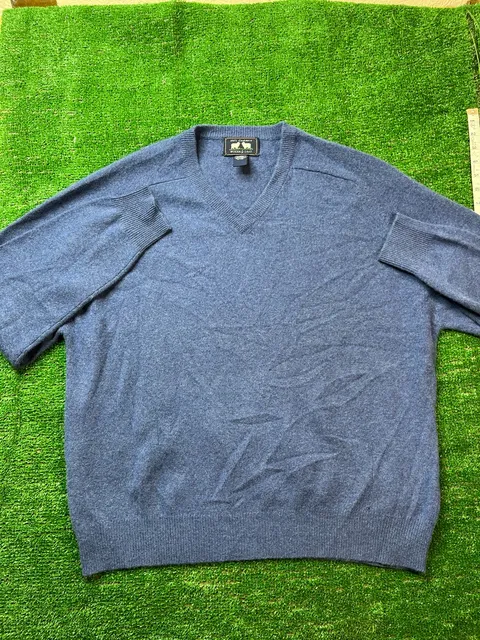 Woods & Gray V-Neck Cashmere Sweater Size XL Blue 100% Cashmere