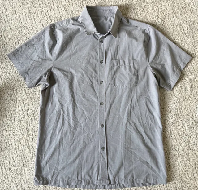 Vuori Short Sleeve Bridge Button-Up Shirt Size L Gray