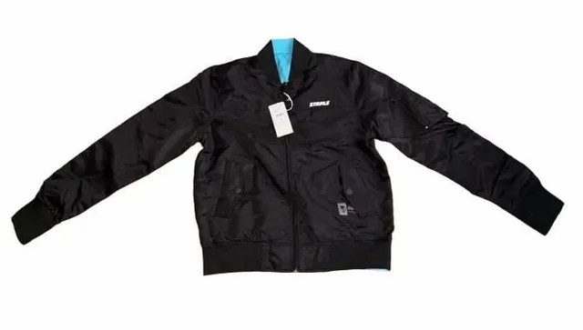 Staple Reversible Bomber Jacket Black Blue Size XS