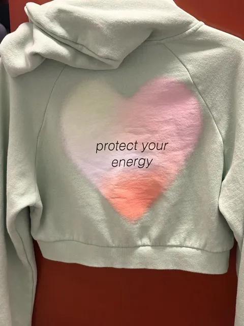 PacSun Protect Your Energy Cropped Zip Hoodie Size S Green