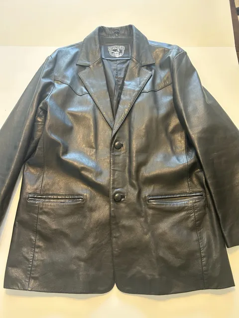 Espinozas Leather Blazer Size XL Black