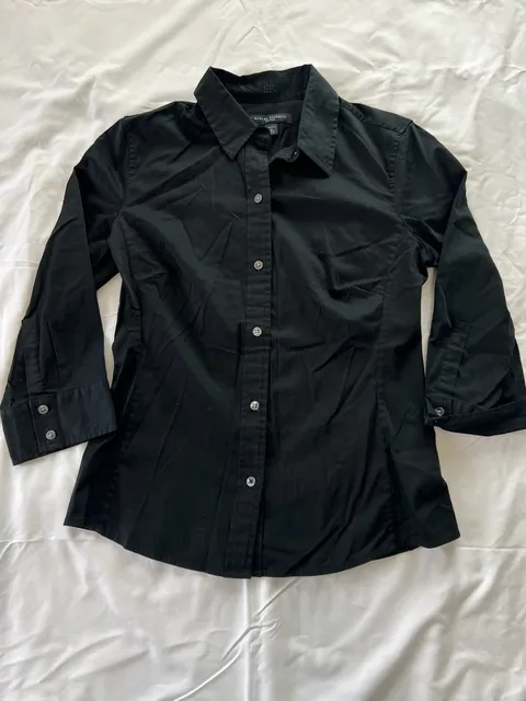 Banana Republic Fitted Button-Down Shirt Size M Black