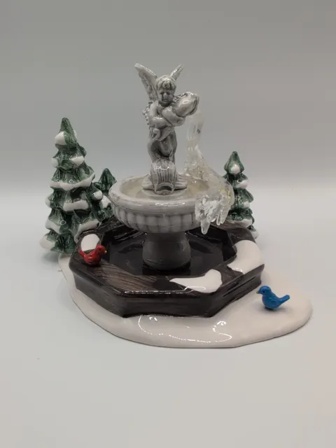 Department 56 Snow Village Winter Fountain Handpainted Ceramic Accessory