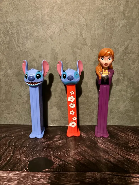 PEZ Disney Stitch and Anna Candy Dispensers Lot of 3