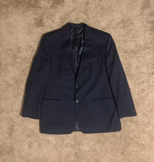 Lauren Ralph Lauren Suit Jacket Blazer Men's 46L Black 100% Wool 2-Button 
 Coat