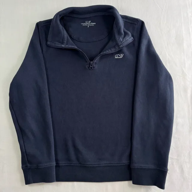 Vineyard Vines Quarter Zip Pullover Size 7 Navy Blue