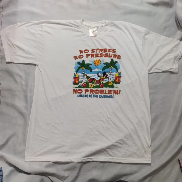 Thriller Banana No Stress T-Shirt Size XXL White
