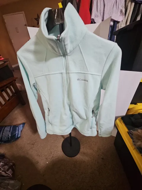 Columbia Full Zip Fleece Jacket Size S Light Blue