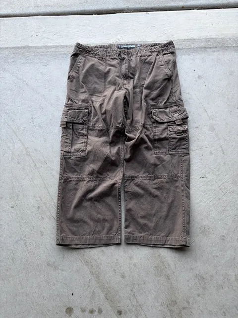 Old Navy Loose Cargo Pants Size 36x30 Brown Cotton Utility Workwear