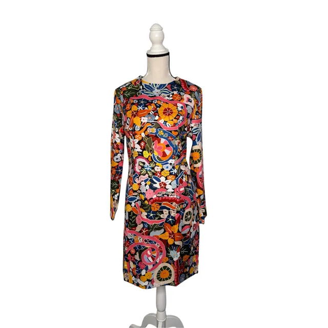 Koandaily Floral Long Sleeve Colorful Dress Size L