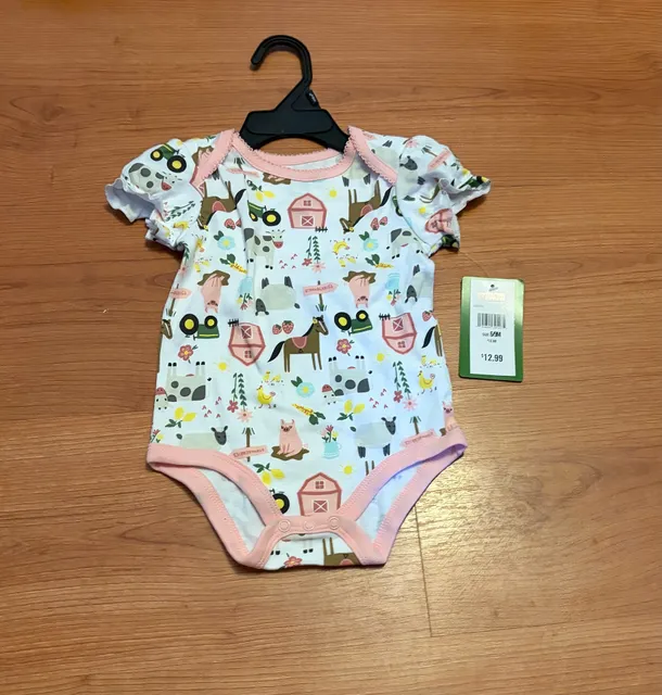 John Deere Farm Animals Bodysuit Size 6/9M